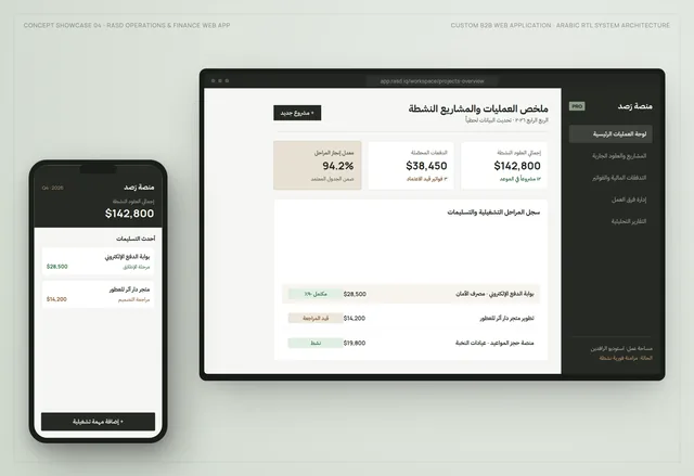 معاينة تطبيق ويب مخصص لإدارة المشاريع على سطح المكتب والهاتف