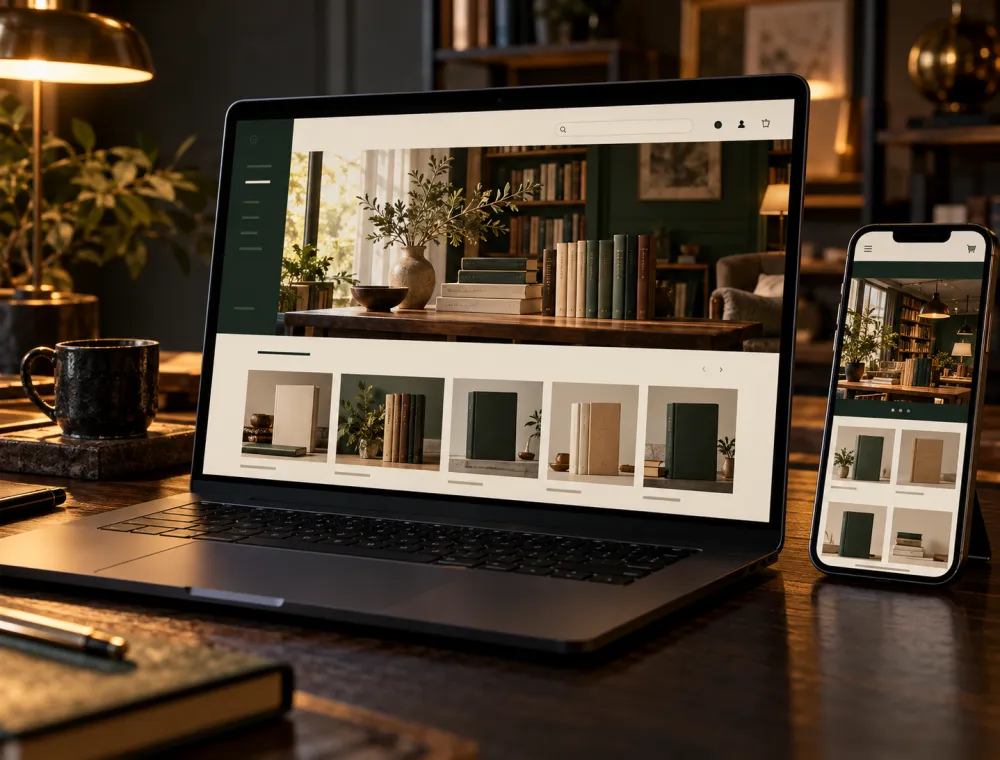 Concept project shown on a laptop and phone